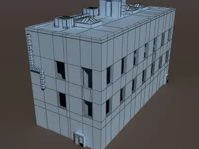 Old Factory Ruin Low Poly 137 3D model