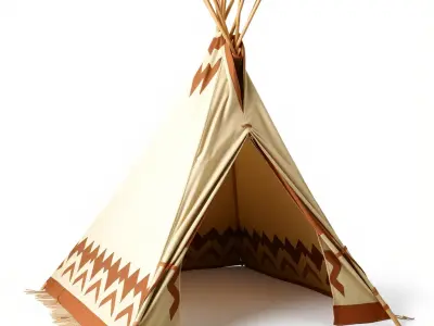 Traditional Teepee Model Pack with HighResolution Textures Low-poly 3D model