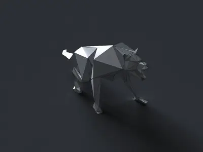 low-poly 3D printer model wolf Low-poly 3D model