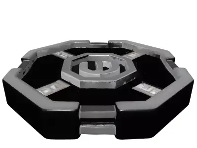 SciFi Octagonal Token Number 9 Low-poly 3D model