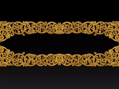 Ornamental Floral Frame CNC Relief 3D Model 3D print model
