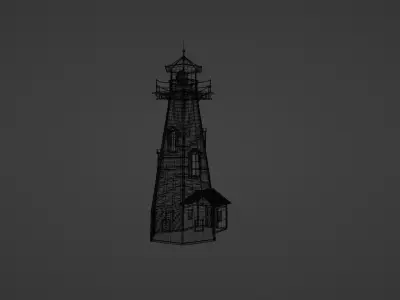 Wooden Lighthouse 3D model