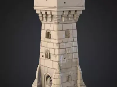 Viking Dice Tower Low-poly 3D model
