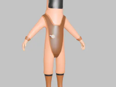 LOW POLY CHARACTER SCI FI CLOTH  Low-poly 3D model