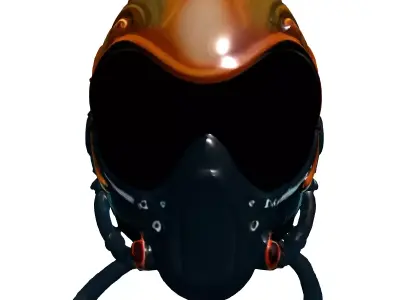 SciFi Pilot Helmet Futuristic Visor Low-poly 3D model