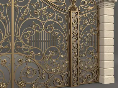 Classic European style Mansion Gate 7 3D model