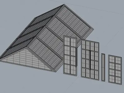 Modern Glass Set Doors  Windows  Skylight  3D model