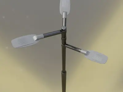 Street Light 12 Pole 3 Version 5 Low-poly 3D model