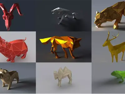 3d models for animals for papercraft or 3d printing 3D Model Pack