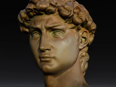 Statue Michelangelos David Low-poly 3D model