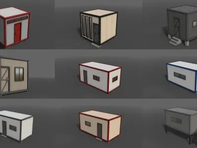 PBR Container and Shed House - 92 Models 3D Model Pack