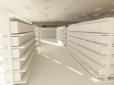 Supermarket interior No Material