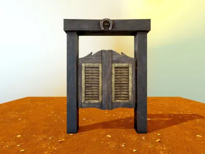 Saloon Door Low-poly 3D model