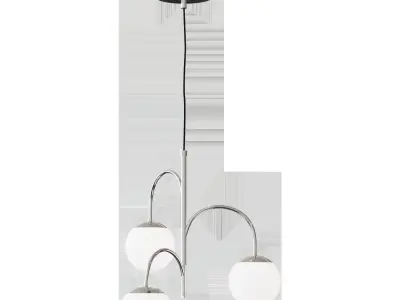 SIMRISHAMN SIMRISHAMN Pendant lamp 3-arm chrome milky glass 3D model