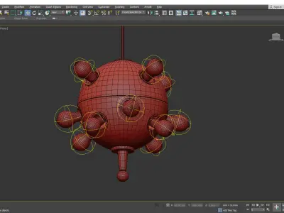 Red Oscar Space Age Torlasco 551 Pendan Low-poly 3D model