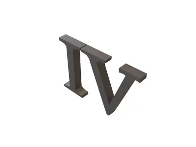 Roman Numerals 4 v1 001 Low-poly 3D model