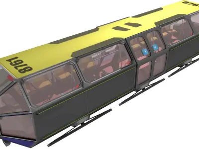 SciFi Tram Shuttle  Low-poly 3D model