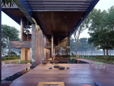 Modern house full project Revit and Lumion 3d grass 3D model