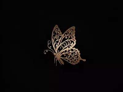Pendant Butterfly Charm Butterfly Pendant Gold Silver  3D print model