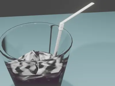 glass of juice Low-poly 3D model