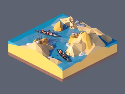 land 55A Low-poly 3D model