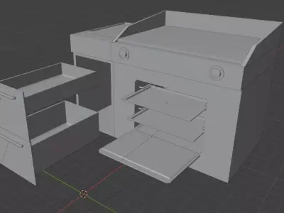 Low Poly Grill Low-poly 3D model