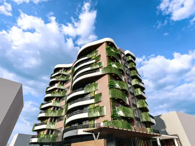 MODERN APARTMENT BUILDING 3D model