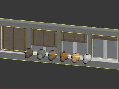 Wood Blinds Venetian version 2 - length 120cm 3D model