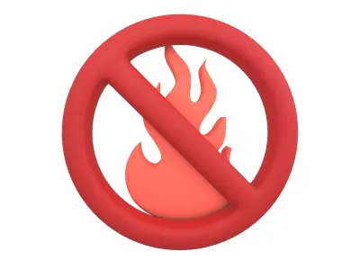 No Fire Icon V1 001 Low-poly 3D model