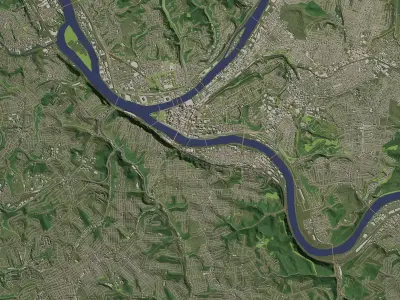 Pittsburgh Pennsylvania USA in 30 km x 30 km - city and urban 3D model