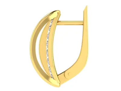 Light Weight Yellow Gold Diamond Earring EZ BI-23 3D print model