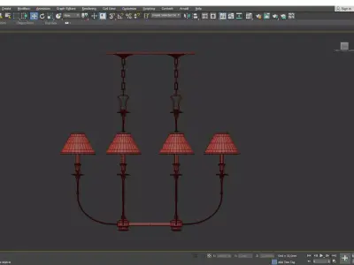 Jasper 6 Light Island Pendant Low-poly 3D model