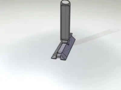 Yellow guide barrier 19 pointing left 628-11 Low-poly 3D model