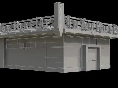 NYPD Building - Game Asset - PBR LowPoly Photorealistic Low-poly 3D model