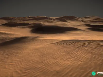 Desert mountain in 3D model