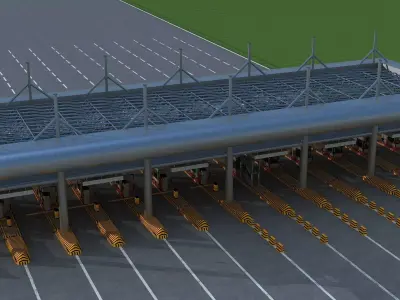 Highway toll station 3D model