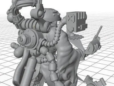 CYBORG CAVALRY CUSTOMIZABLE SUPPORT LEADER 3D print model