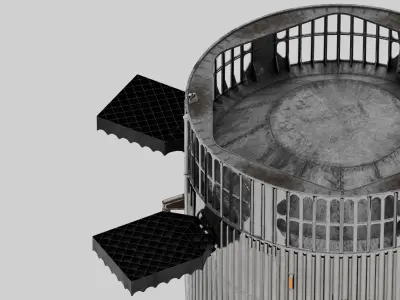 StarShip and Super Heavy Booster and Launch Tower 3D model