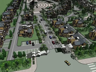 villas home master plan  3D model