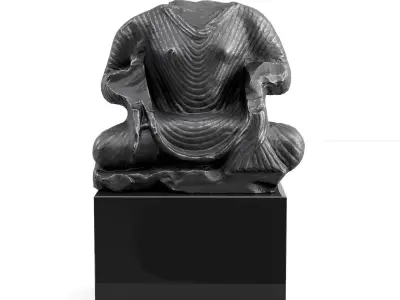 Buddha Torso sculpture Low-poly 3D model