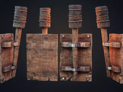 Wall torch Low-poly 3D model