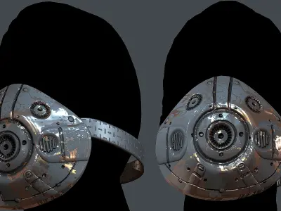 Gas mask helmet 3d model scifi Low-poly Low-poly 3D model