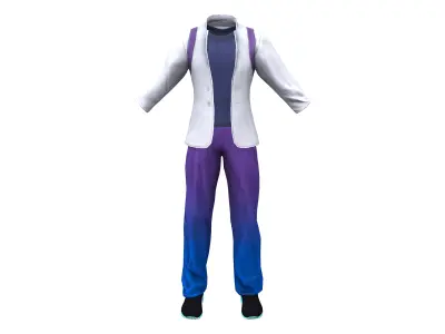 Men Cyberpunk Outfit Low-poly 3D model