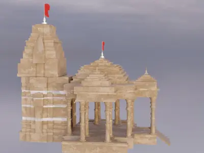 indian temple mandir 3d model 3D model