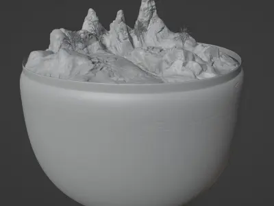 Float Island - Sci-fi Desert 3D model