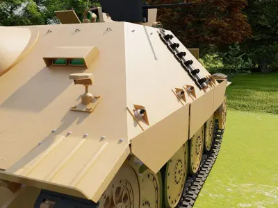 Jagdpanzer 38 Hetzer with interior 3D model