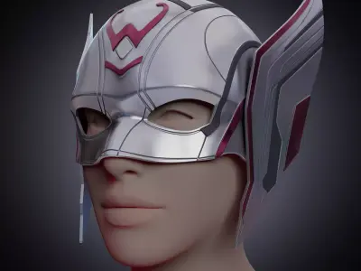 Low poly Mighty Thor helmet- love and thunder Low-poly 3D model