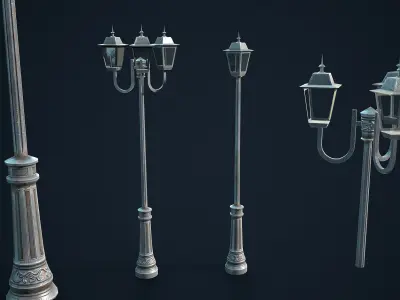 Street Light Poles Low-poly 3D model