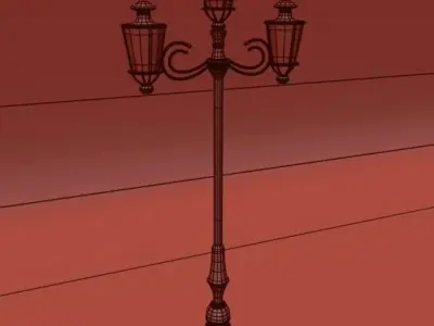 Street Lamp Low-poly 3D model