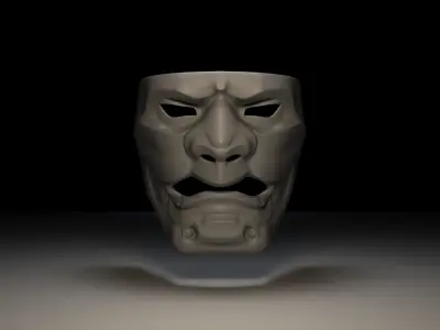 An ancient mask Low-poly 3D model